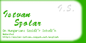 istvan szolar business card